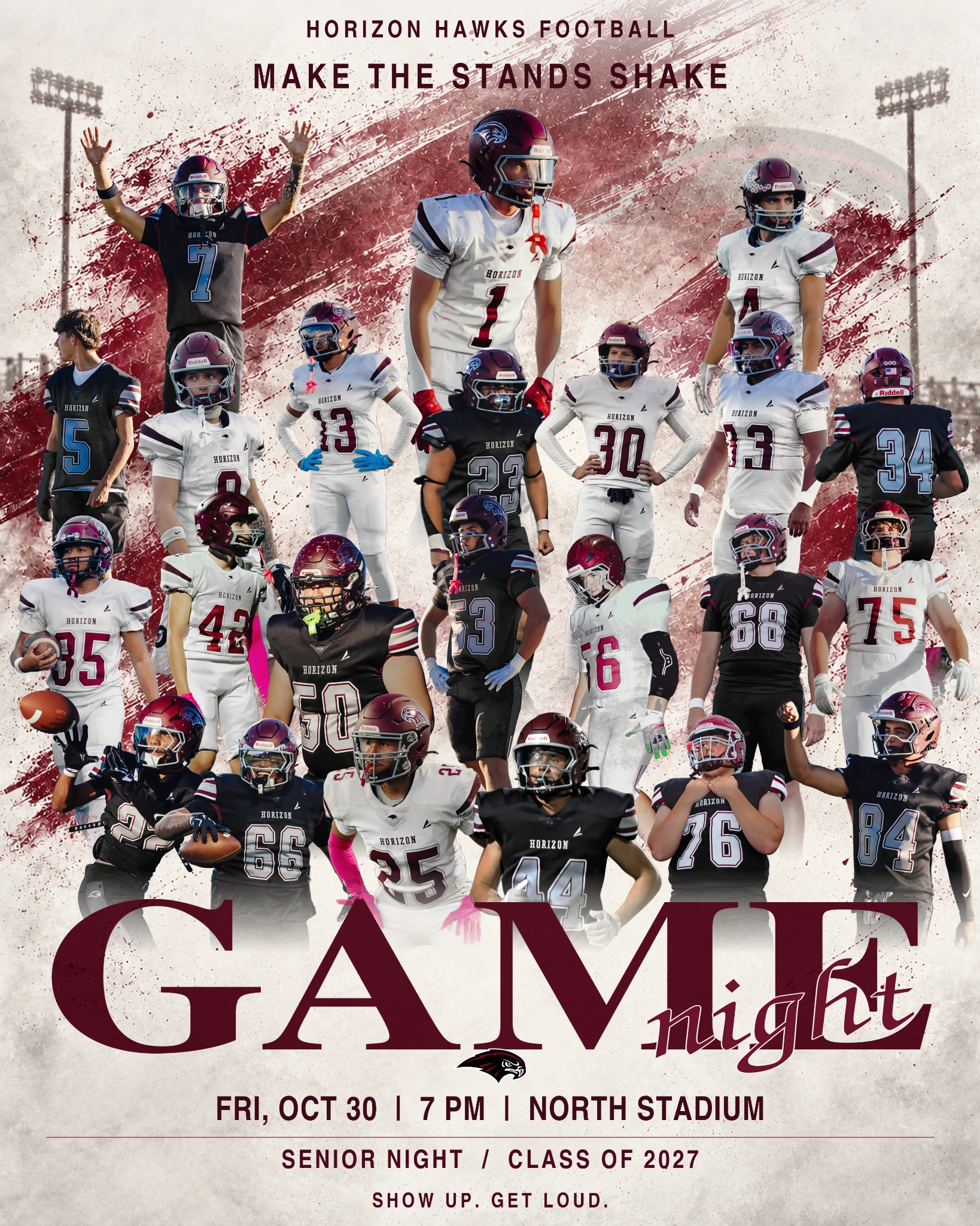Horizon Hawks football Game Night flyer